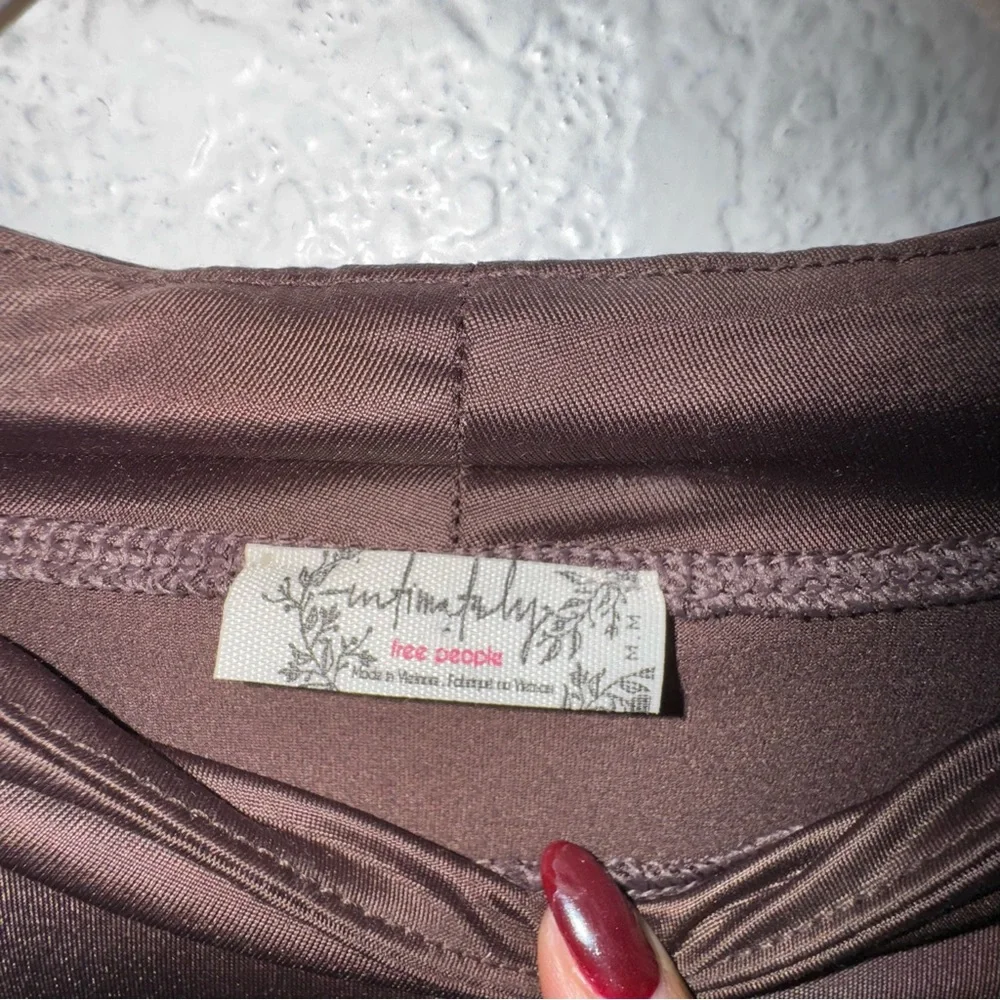 Free People intimately brown straight up long sleeve M - Picture 2 of 6